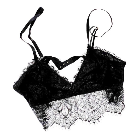 BOOTAYBAG The Hideaway Lace Bralette Black Sz M - Picture 2 of 3
